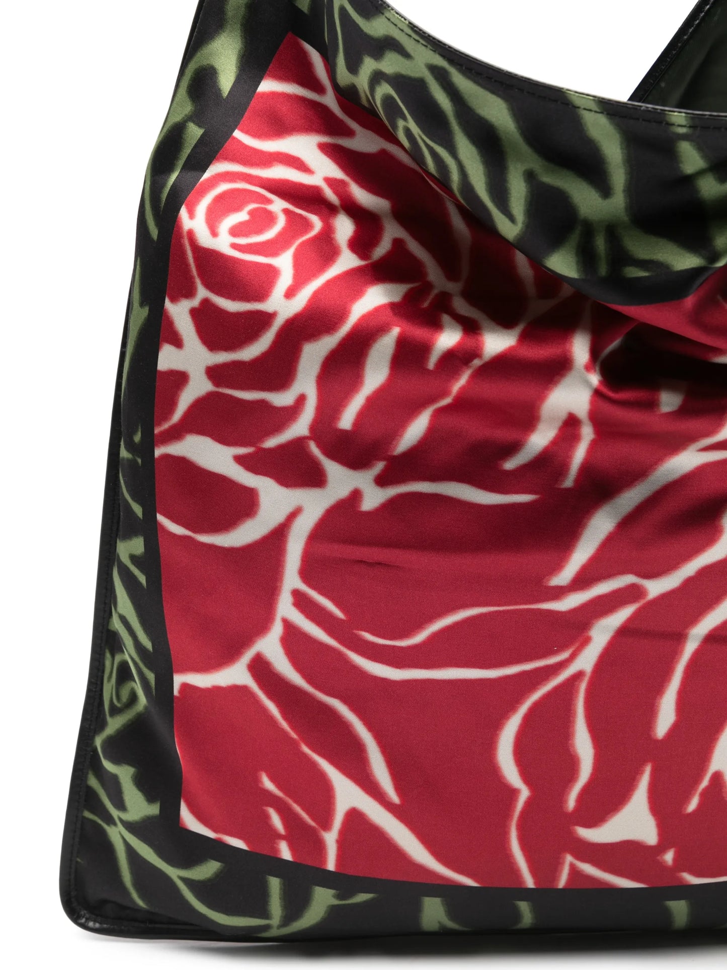 Large rose-print tote bag