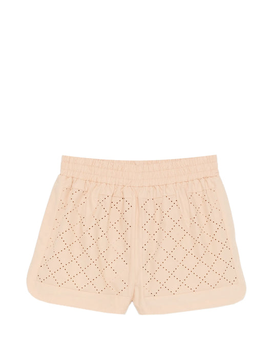 Argyle perforated shorts