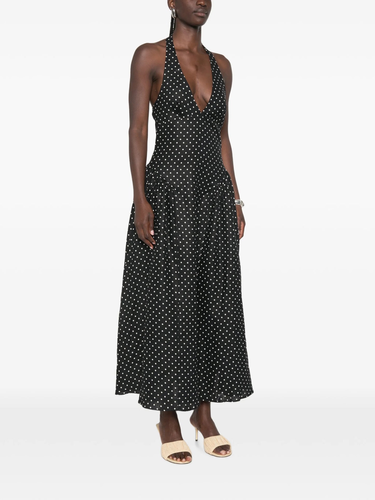 La Cala polka-dot midi dress