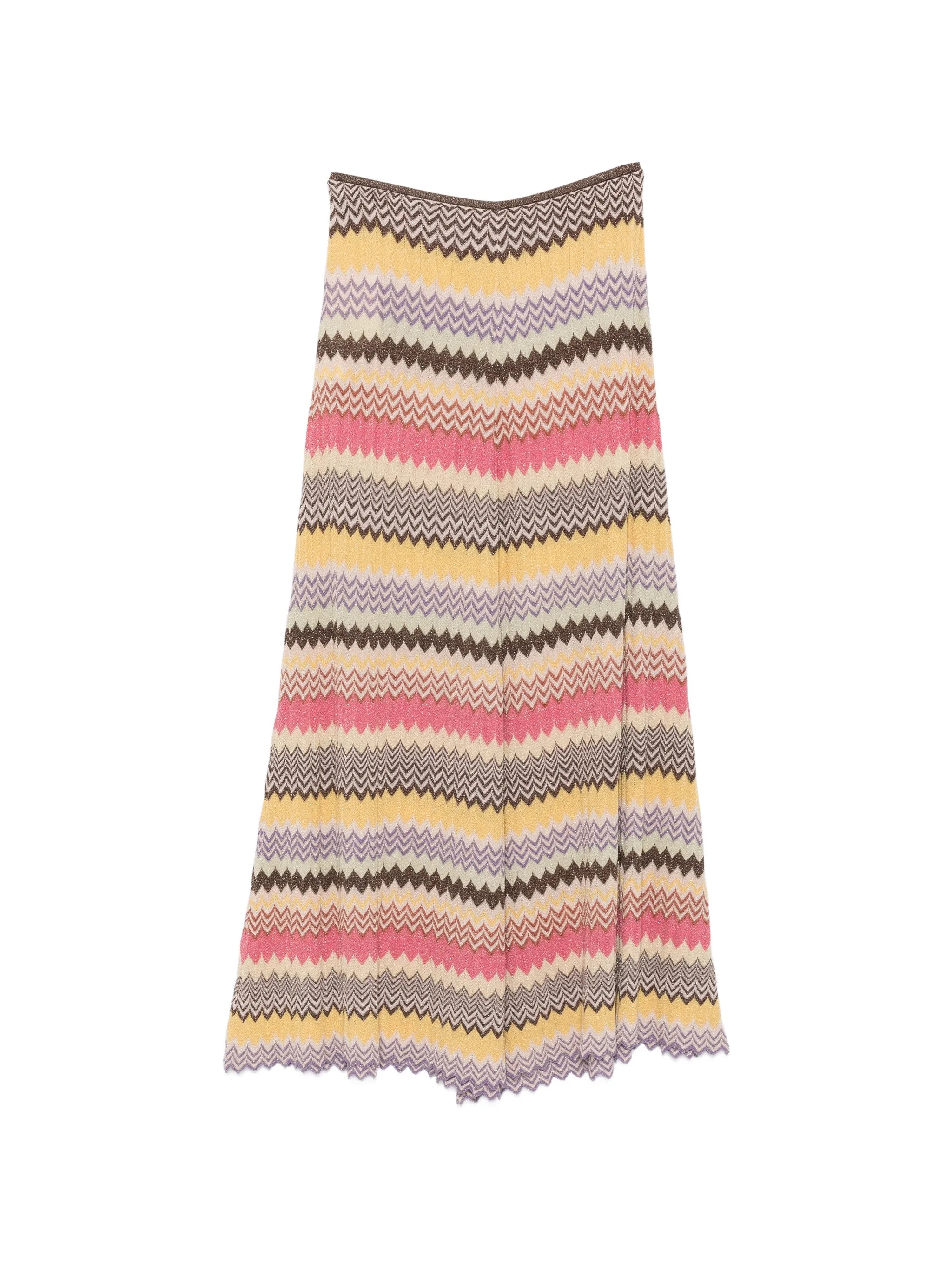 Ria chevron-knit midi skirt