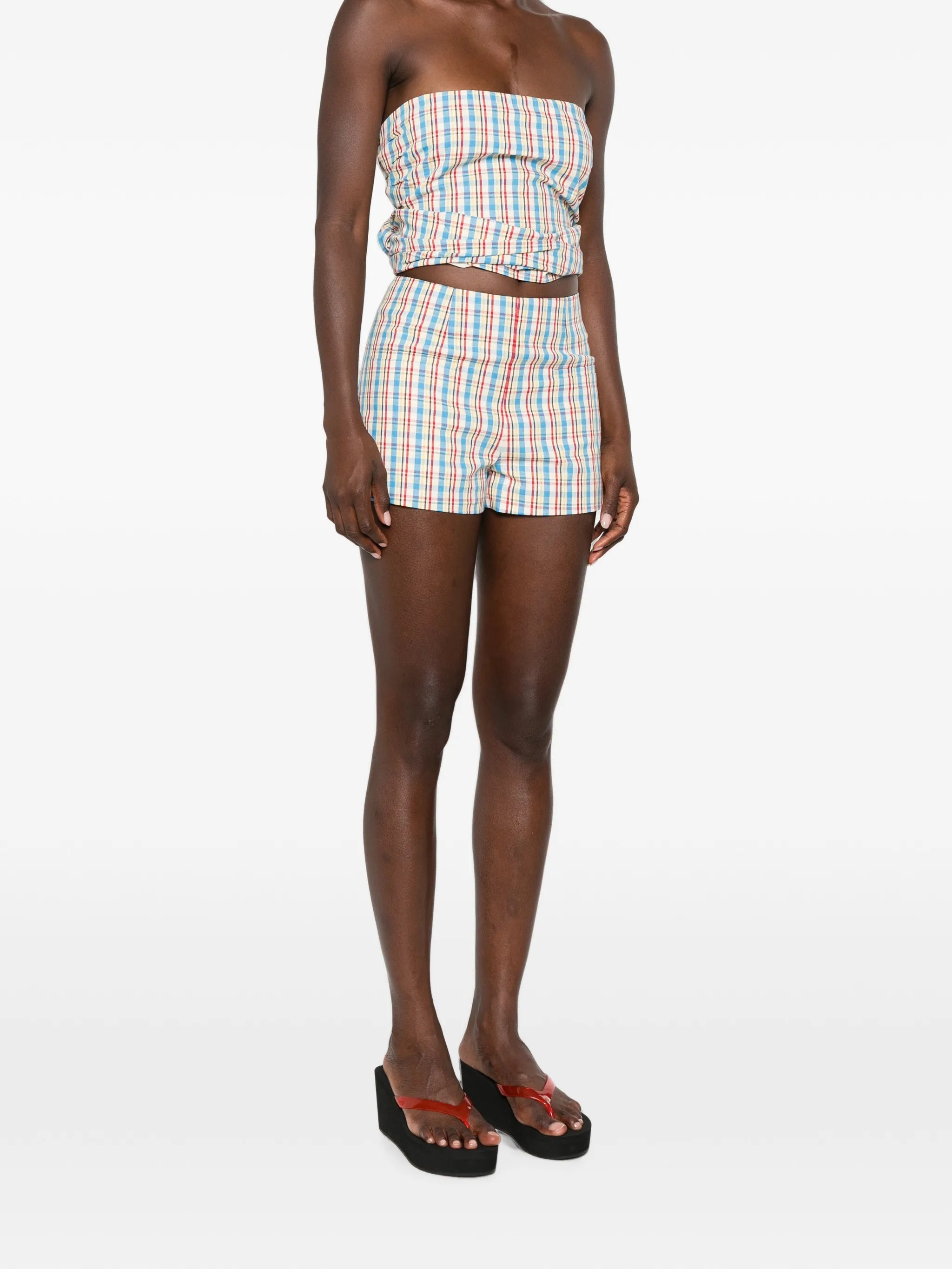 Aurora check-pattern shorts