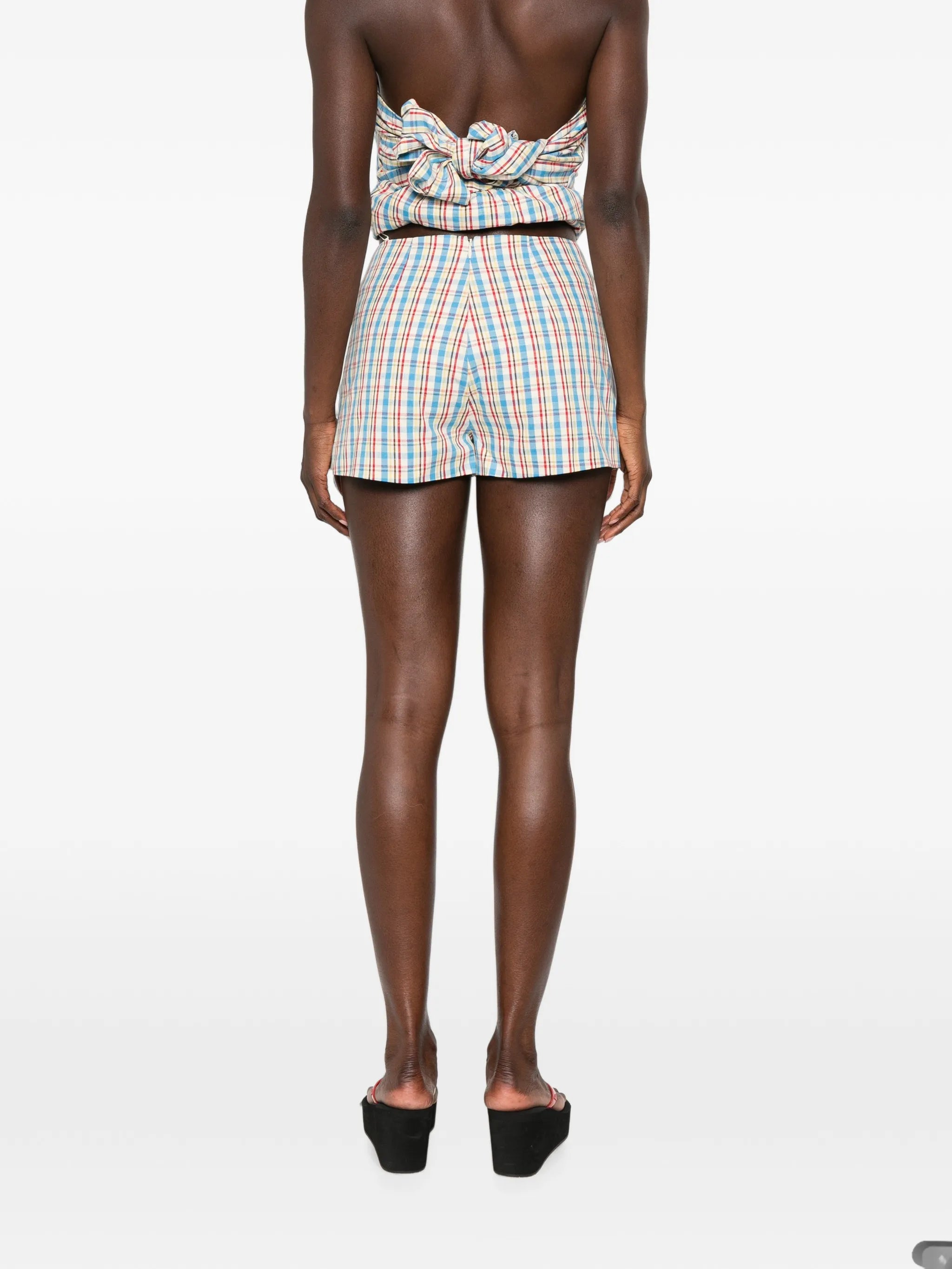 Aurora check-pattern shorts
