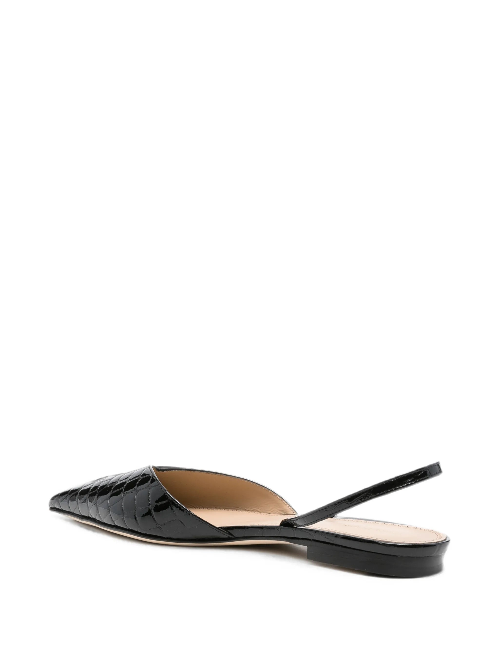 Victoria Angle croc-effect slingback pumps