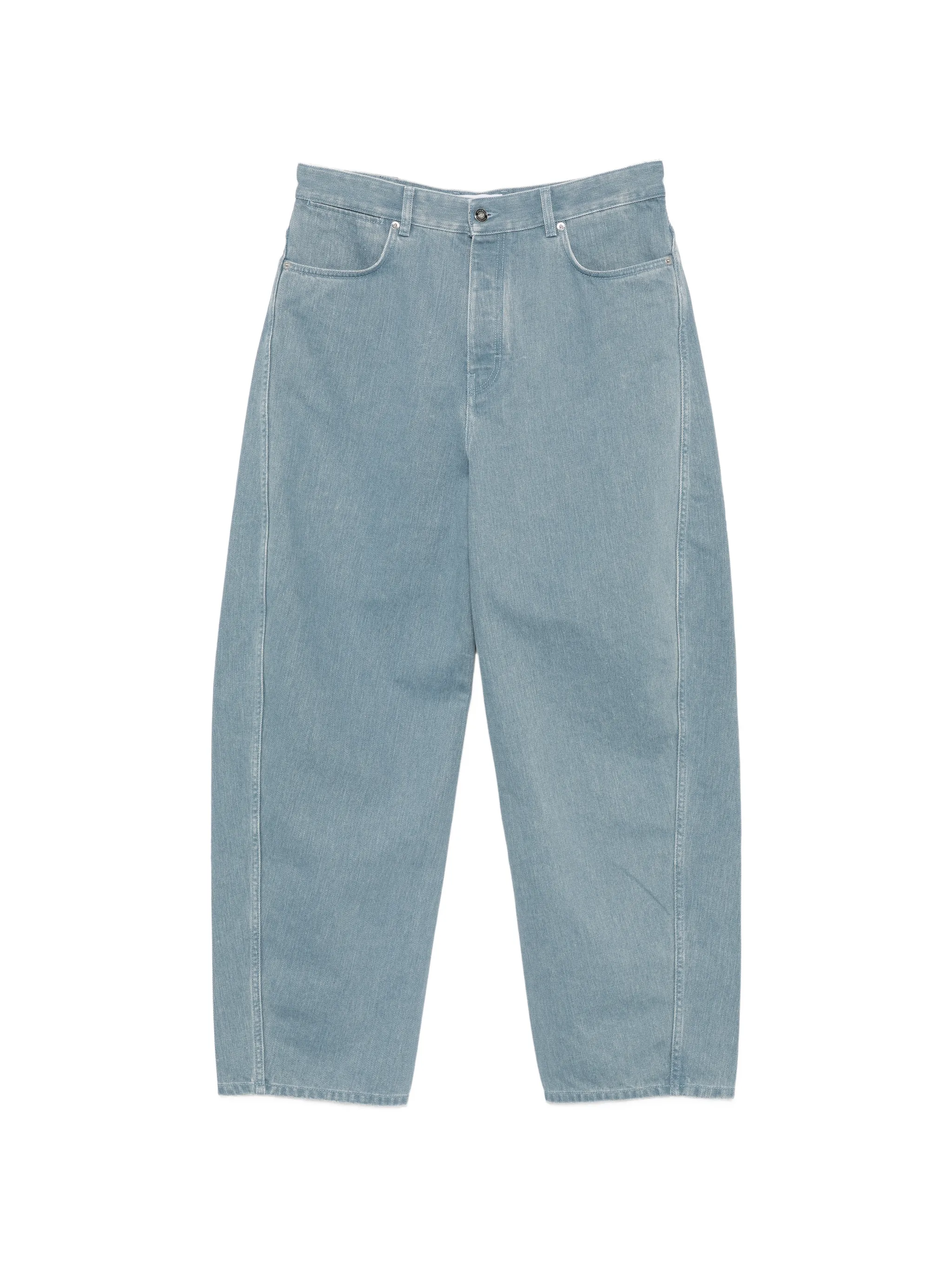 Couture Seam light blue jeans with striped reverse