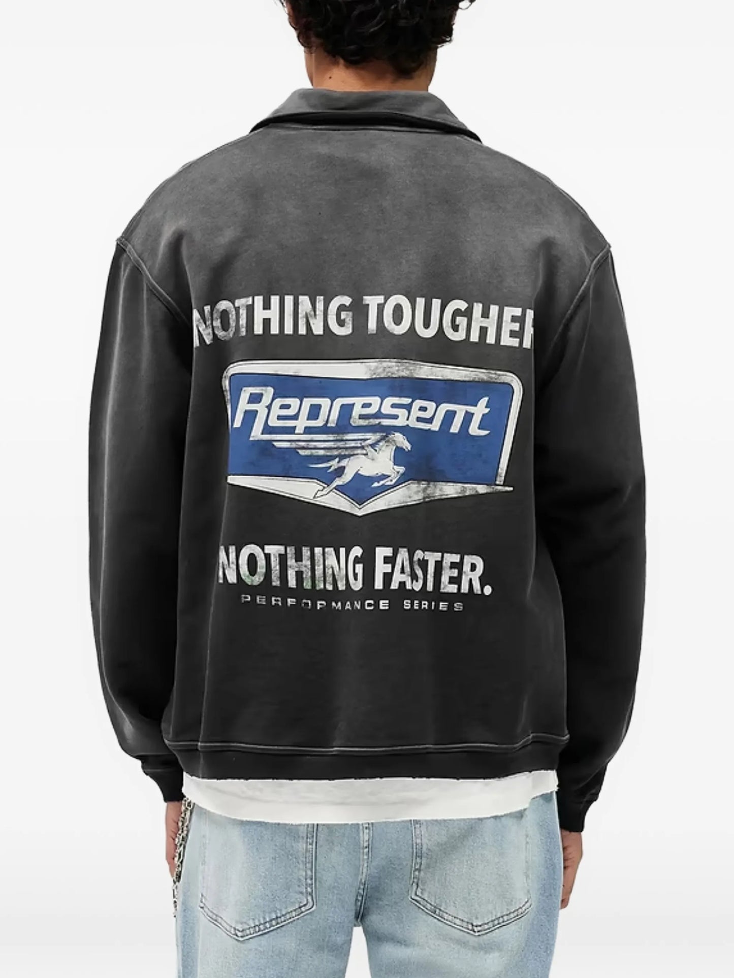 zip graphic sweatshirt