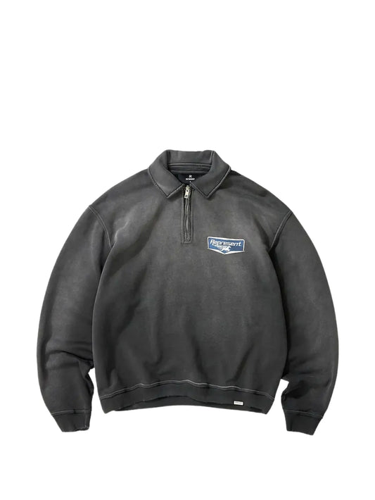 zip graphic sweatshirt