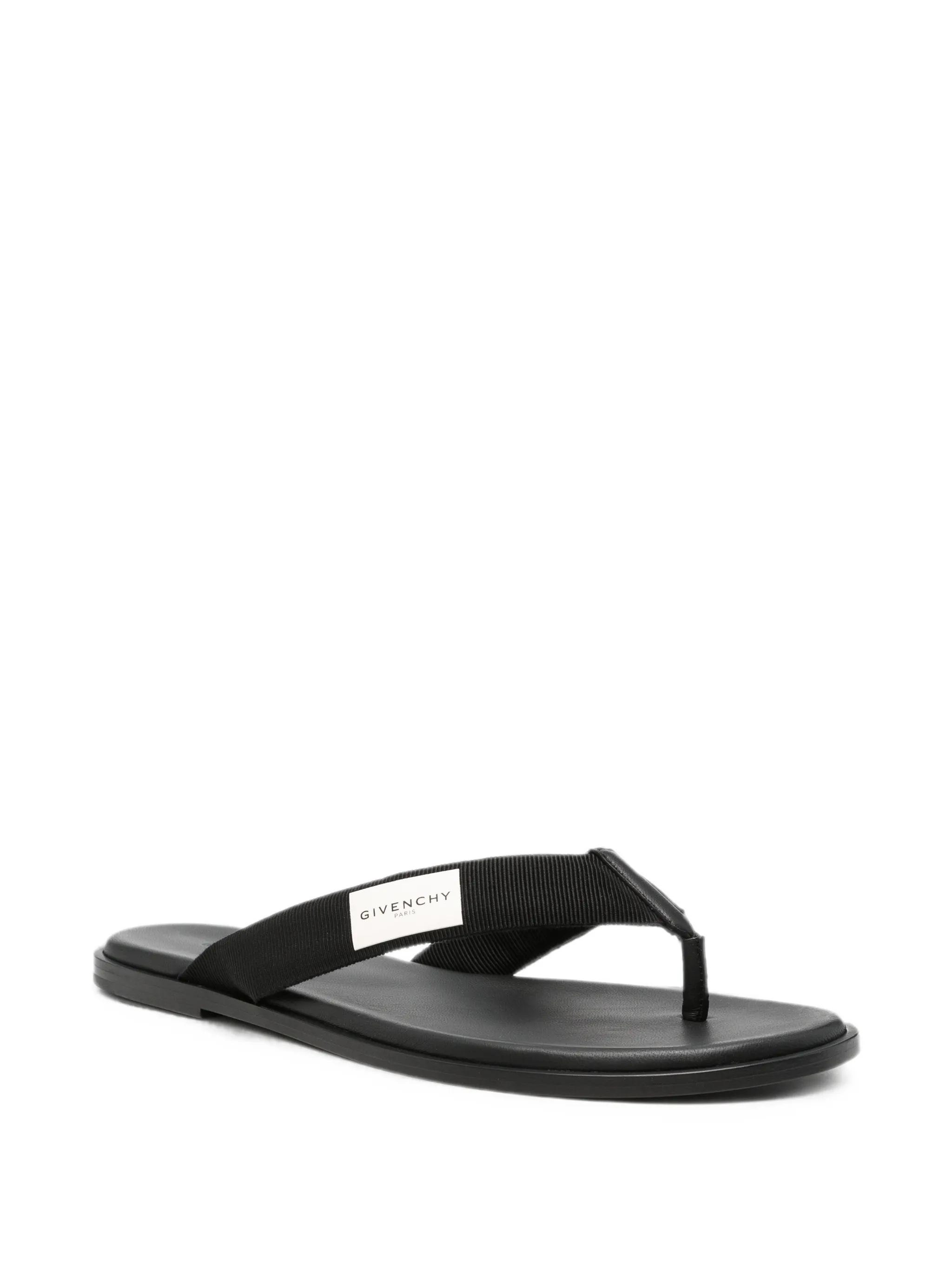 bay thongs in gros grain and leather