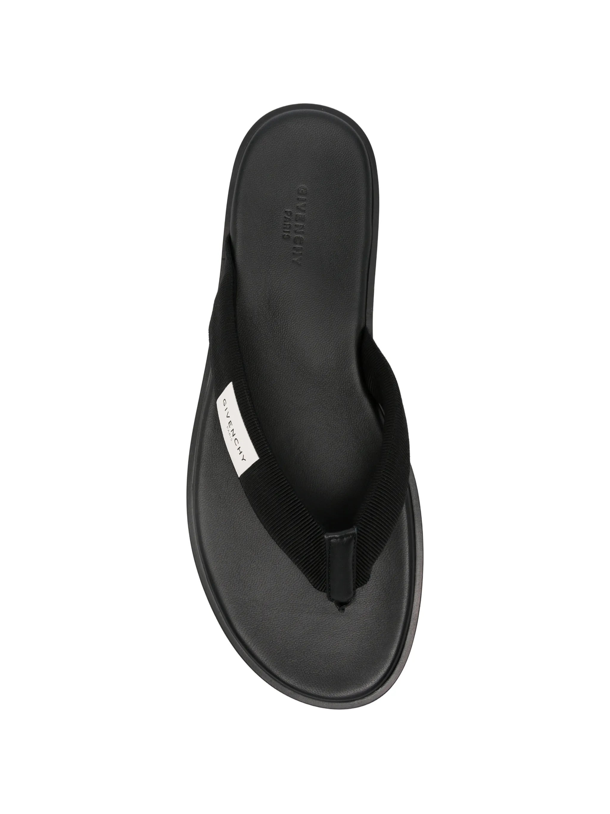 bay thongs in gros grain and leather