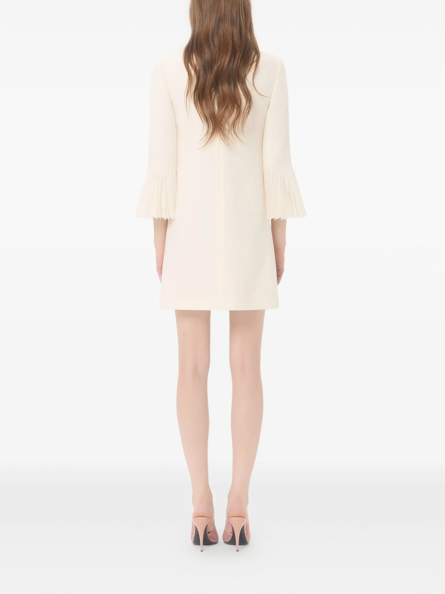 embroidered crepe couture short dress