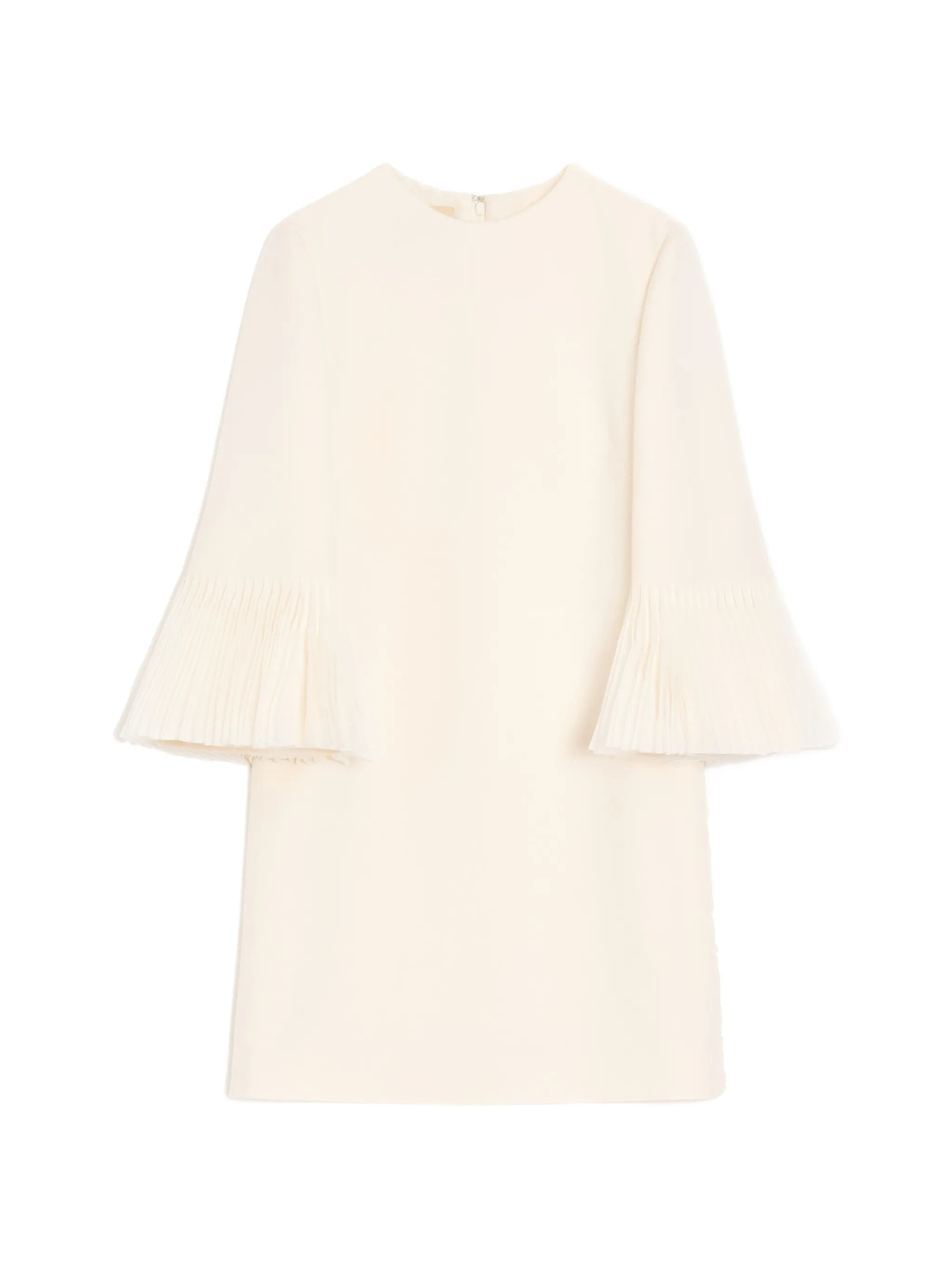 embroidered crepe couture short dress
