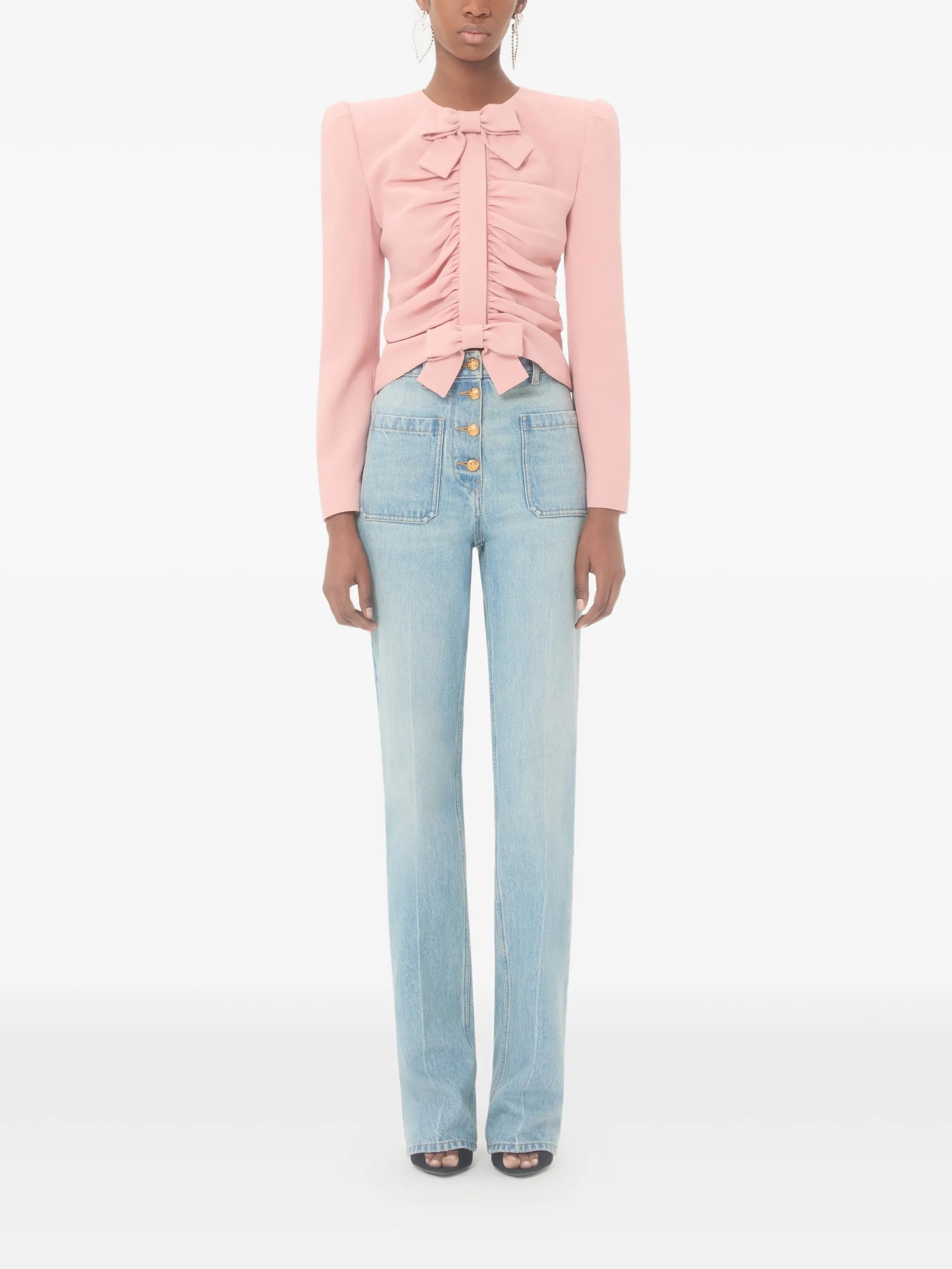 bow-appliqué jacket