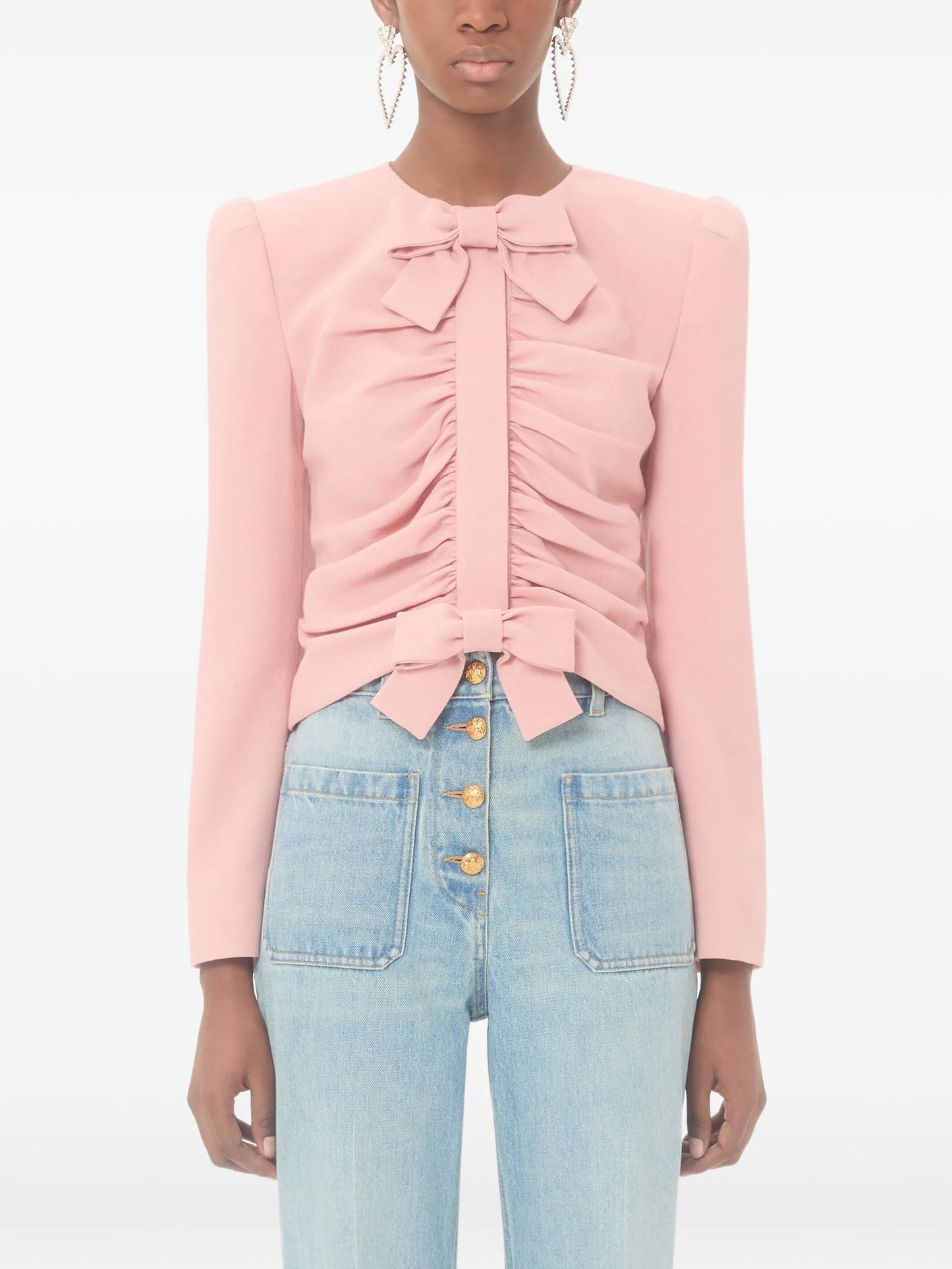 bow-appliqué jacket