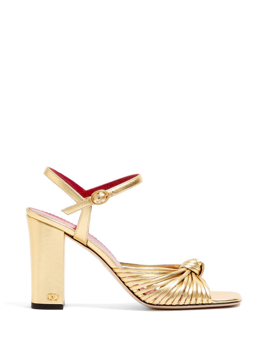 Annet laminated nappa sandals 90mm