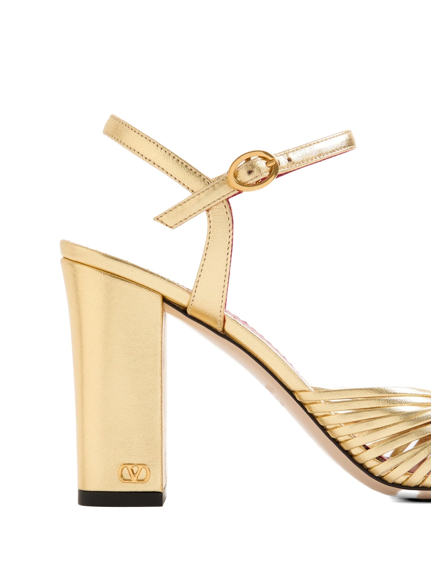 Annet laminated nappa sandals 90mm
