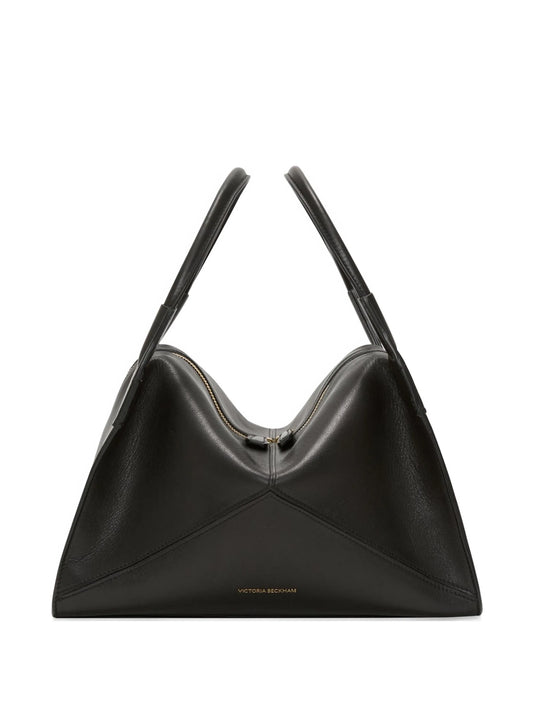 plié leather tote bag