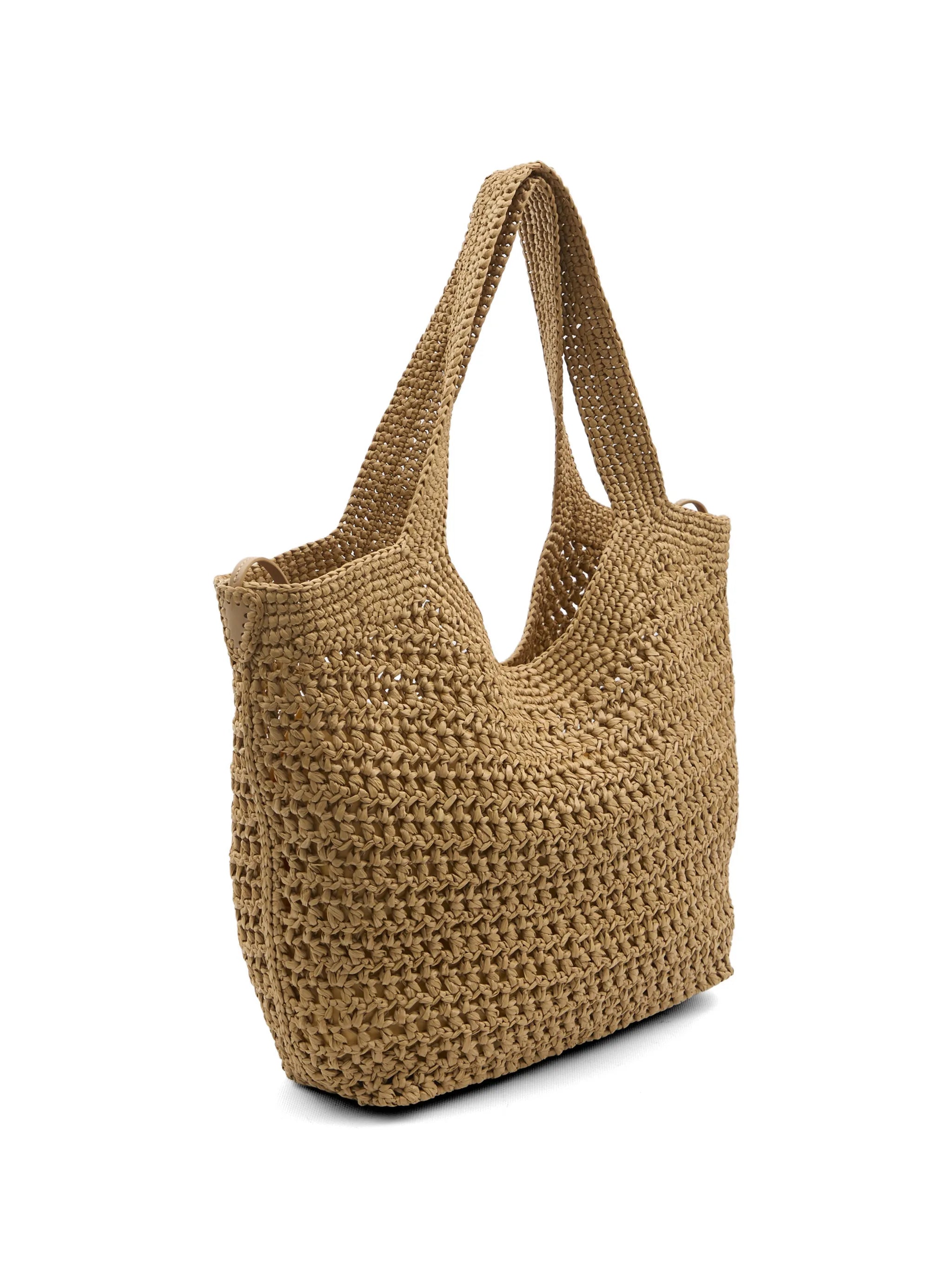 crochet raffia shopping bag