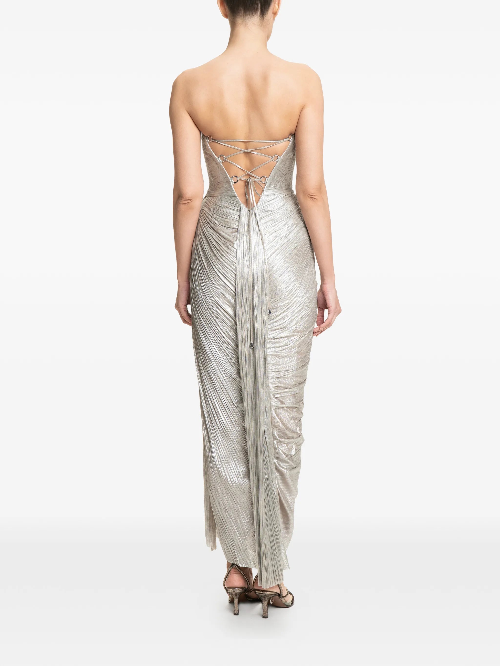 Amisha cut-out pleated maxi dress