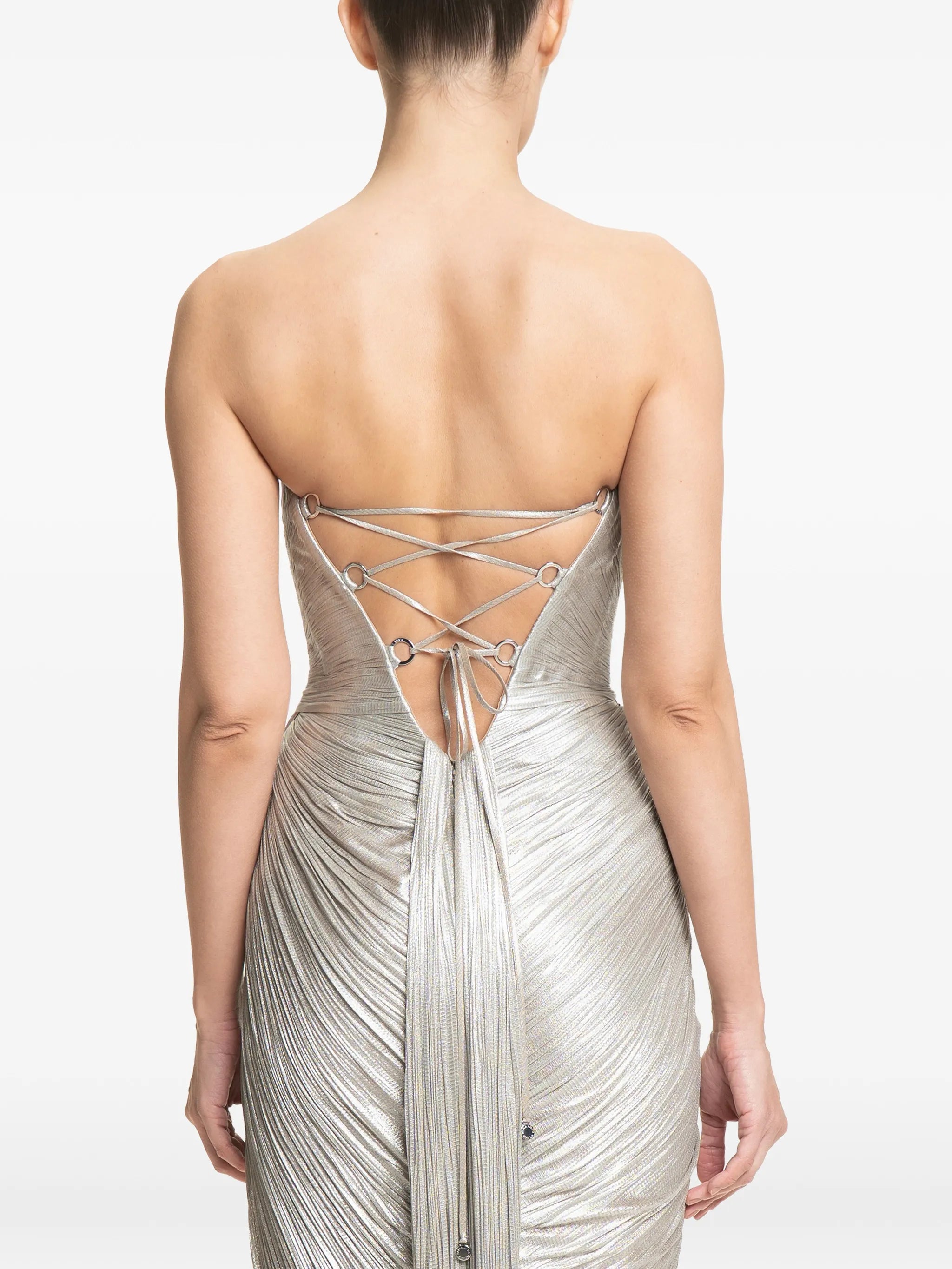 Amisha cut-out pleated maxi dress