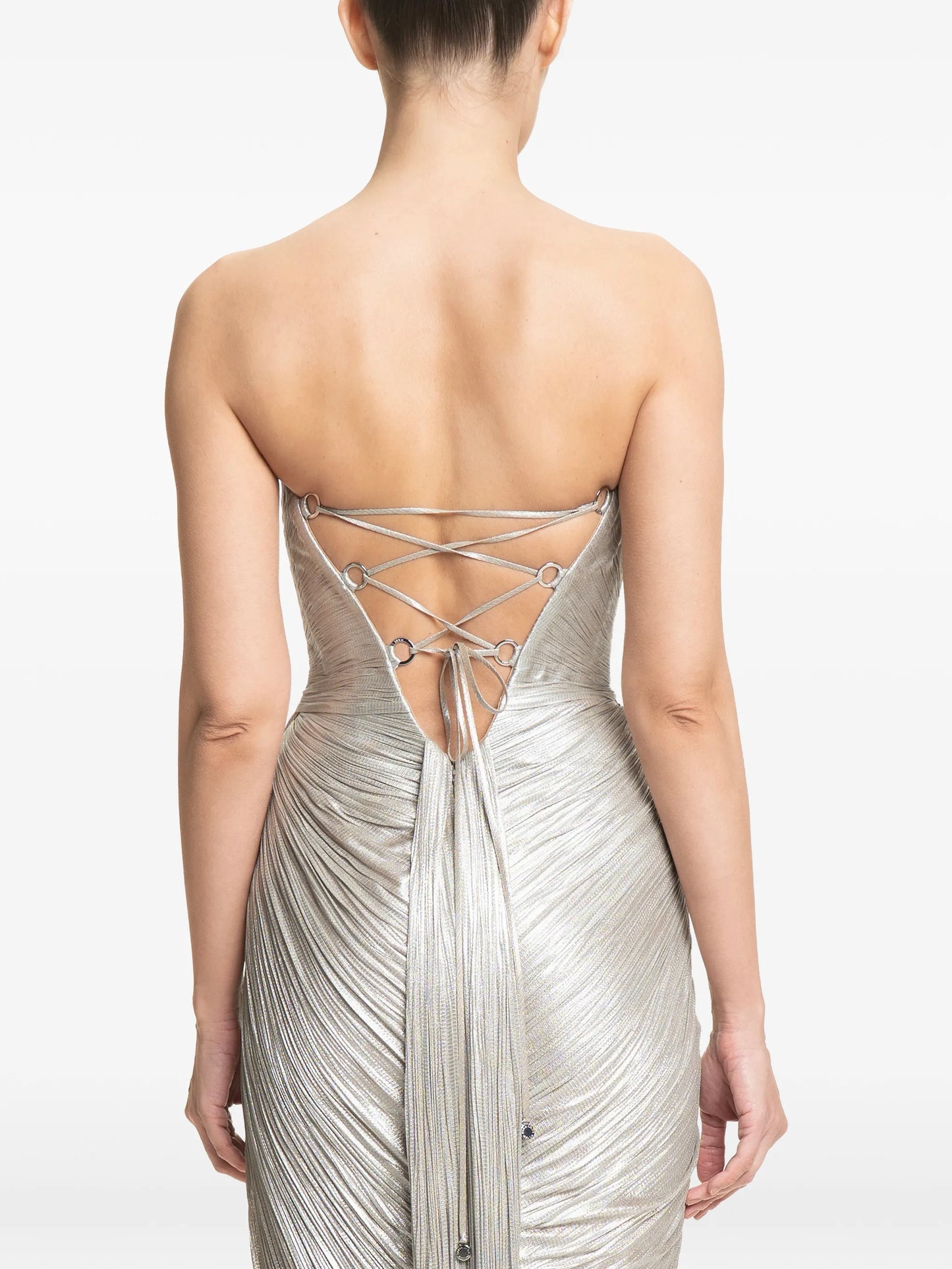 Amisha cut-out pleated maxi dress