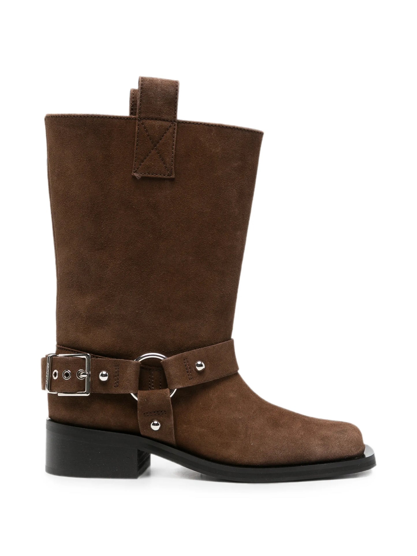 buckle-detail biker boots