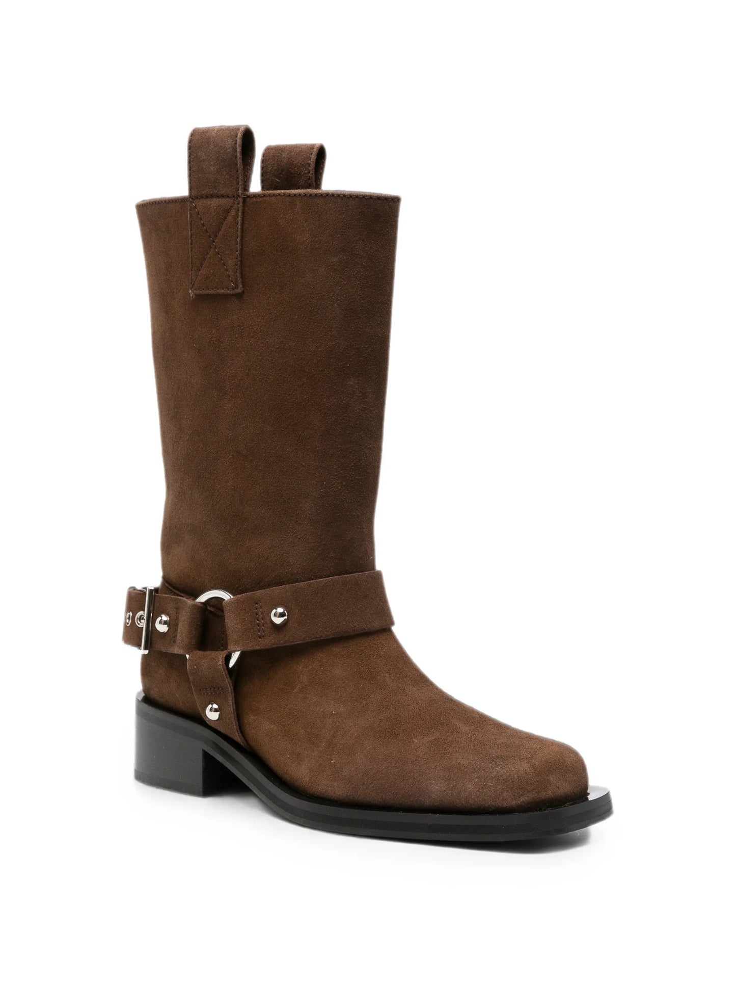 buckle-detail biker boots