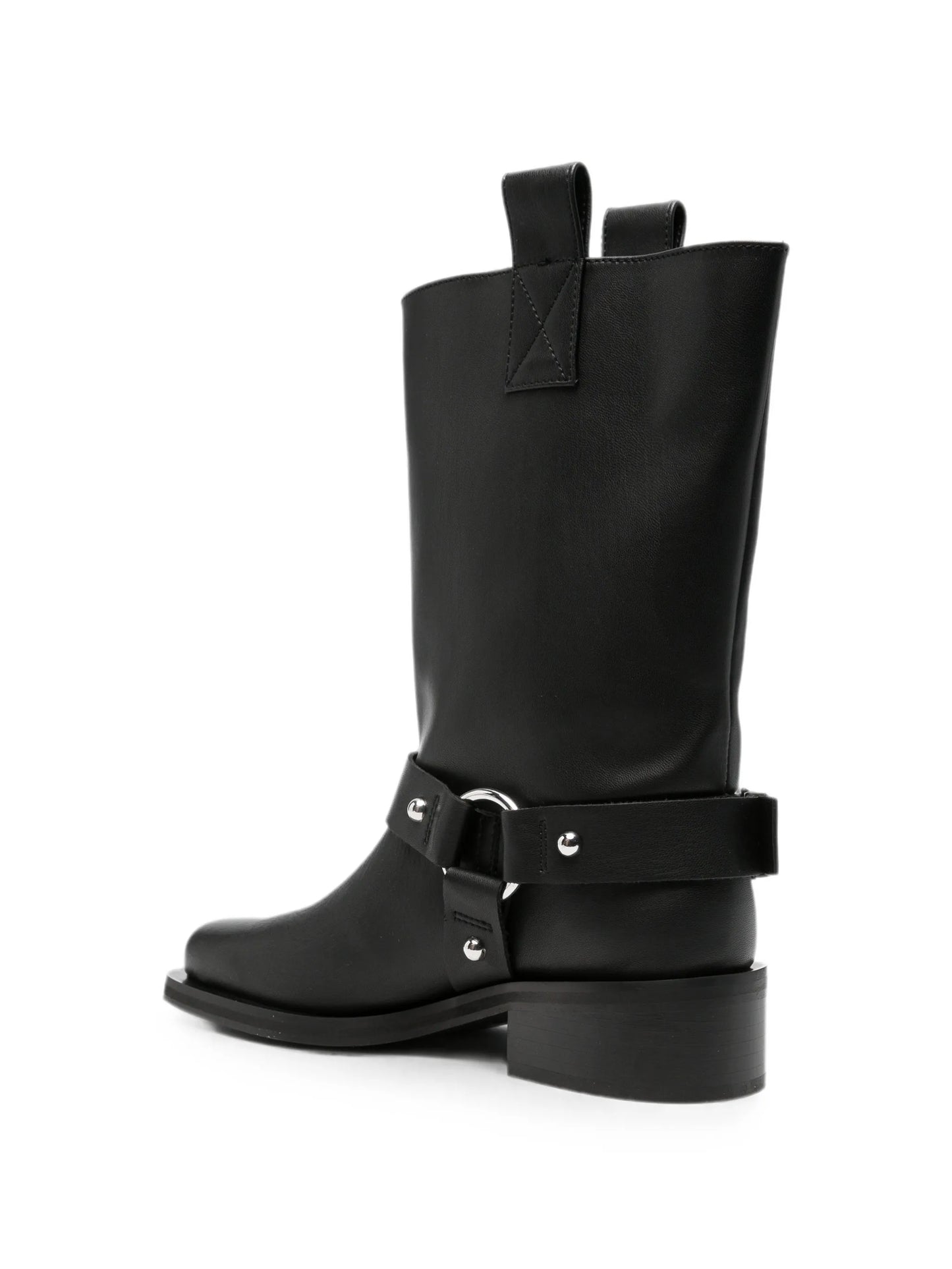 harness-detail biker boots