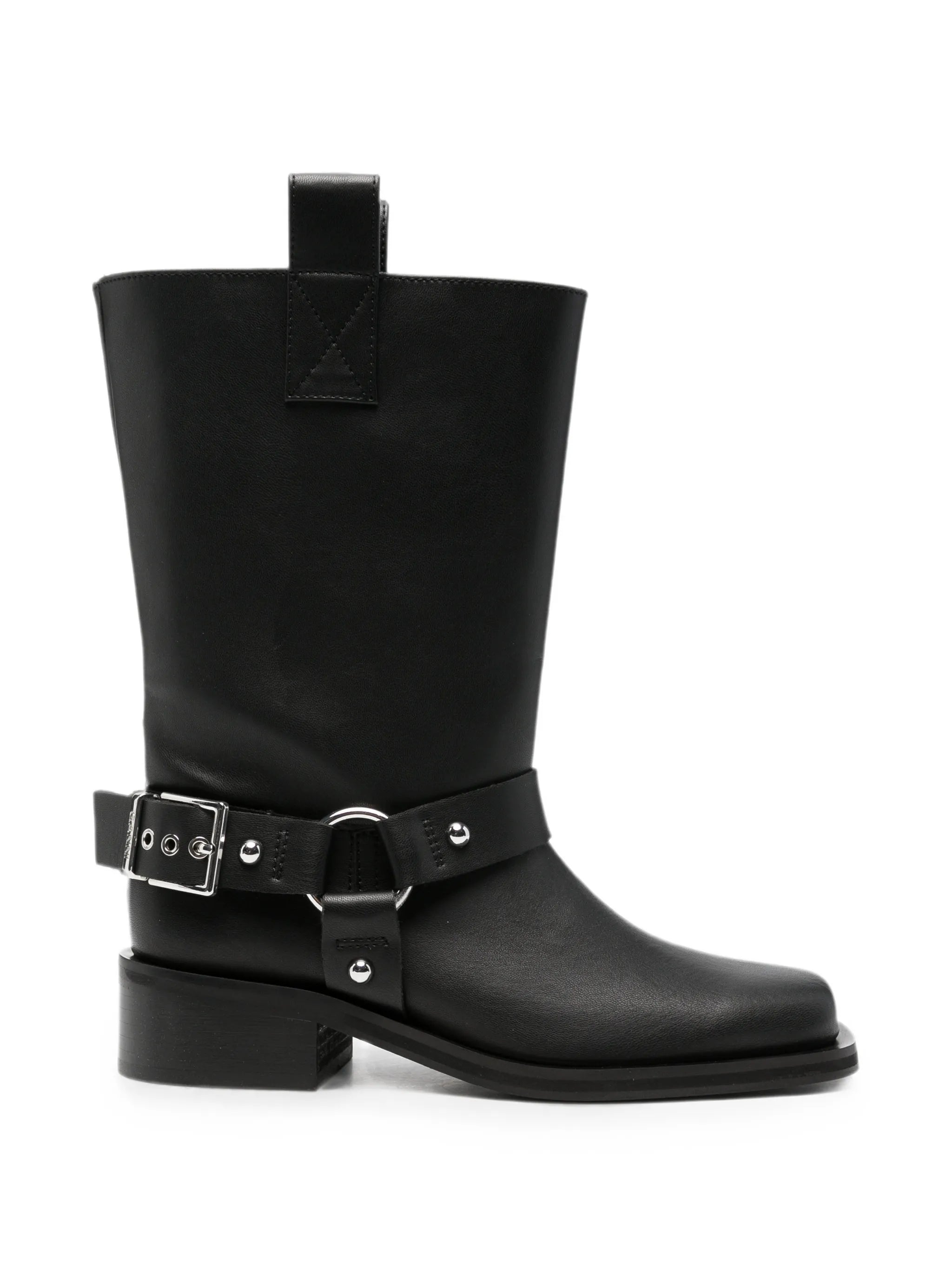 harness-detail biker boots