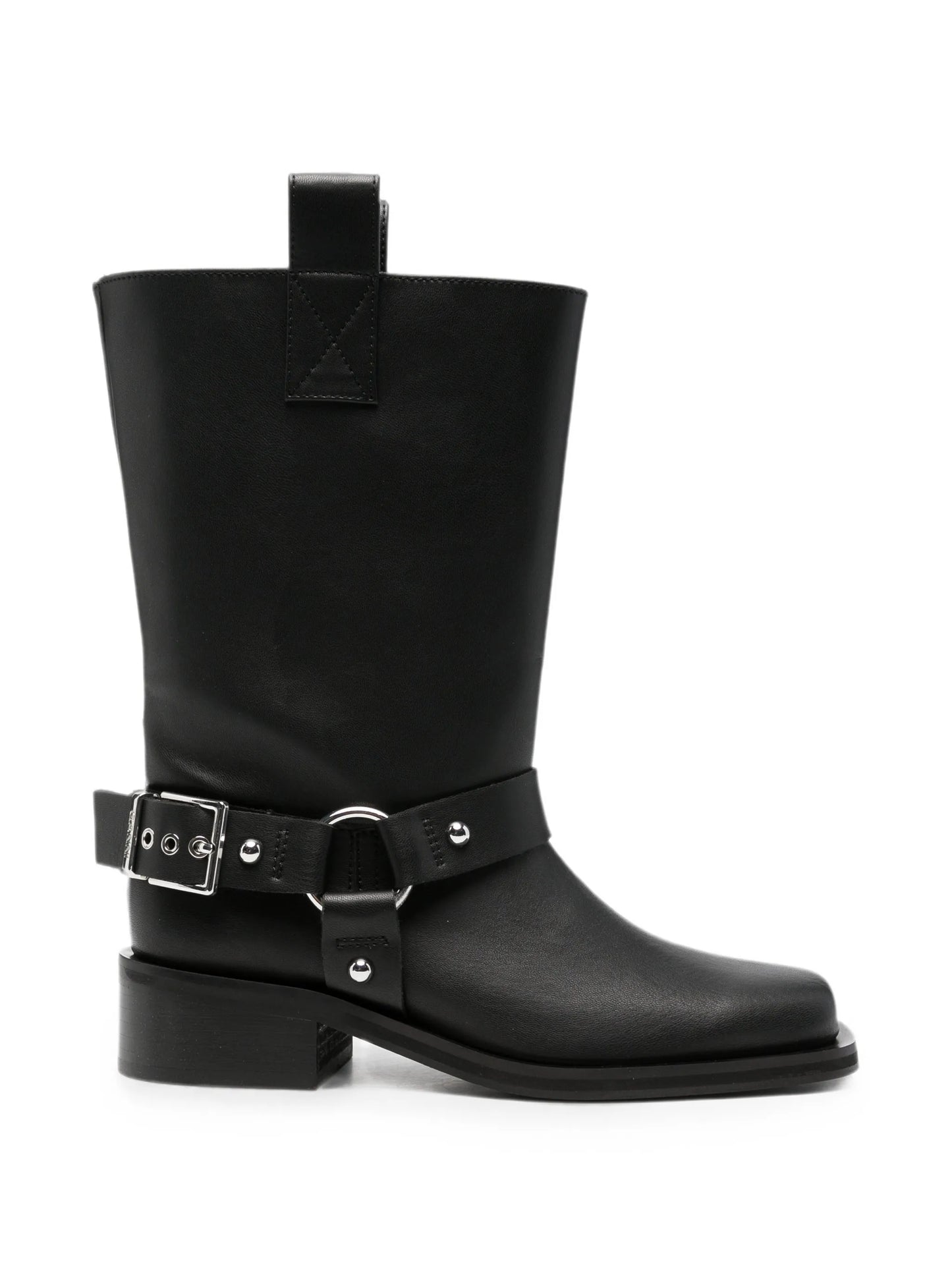 harness-detail biker boots