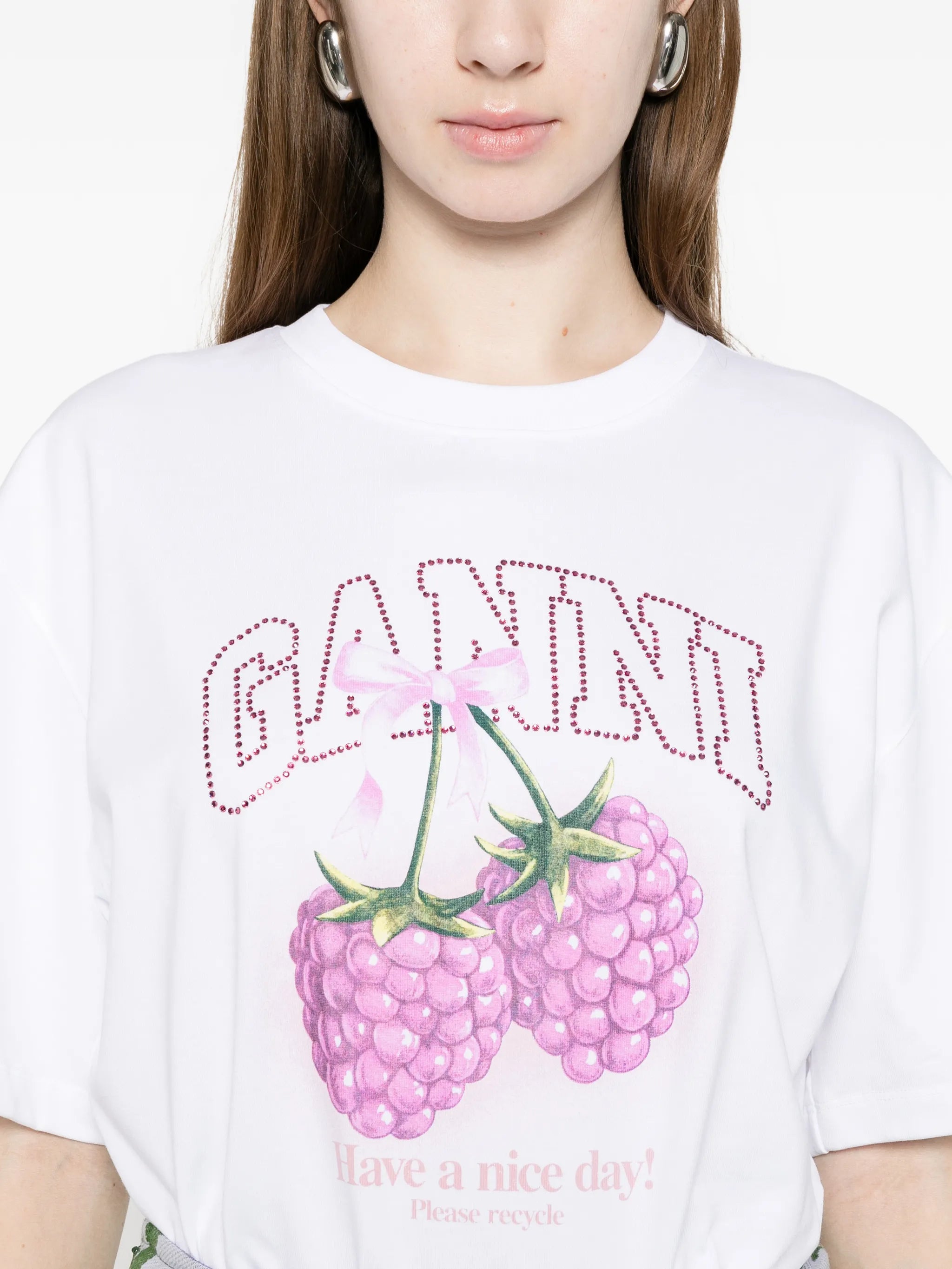 raspberry graphic T-shirt