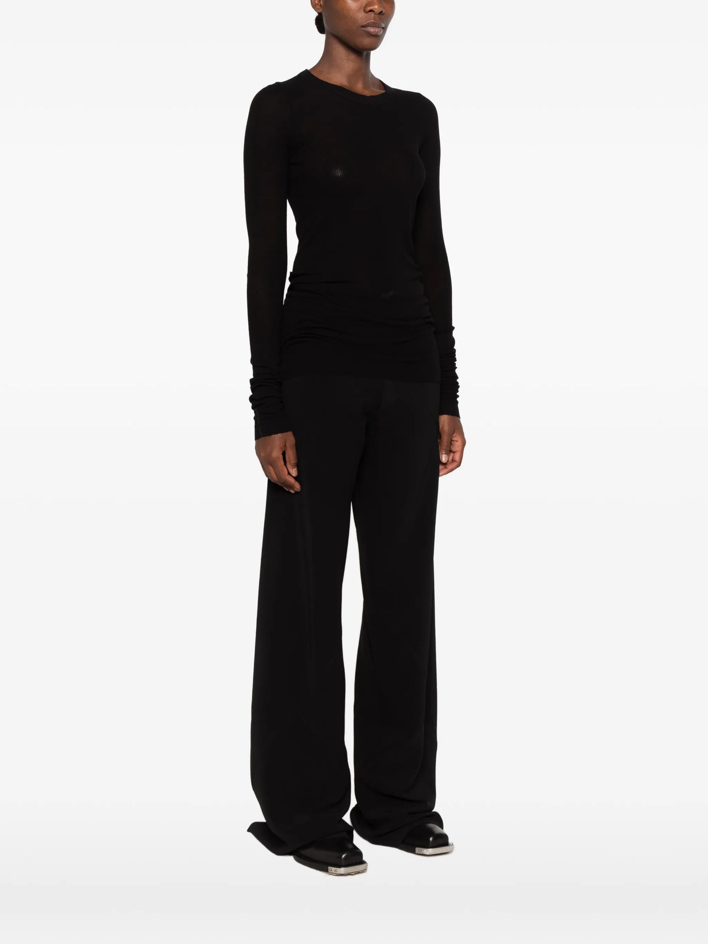 ribbed-knit long-sleeve T-shirt