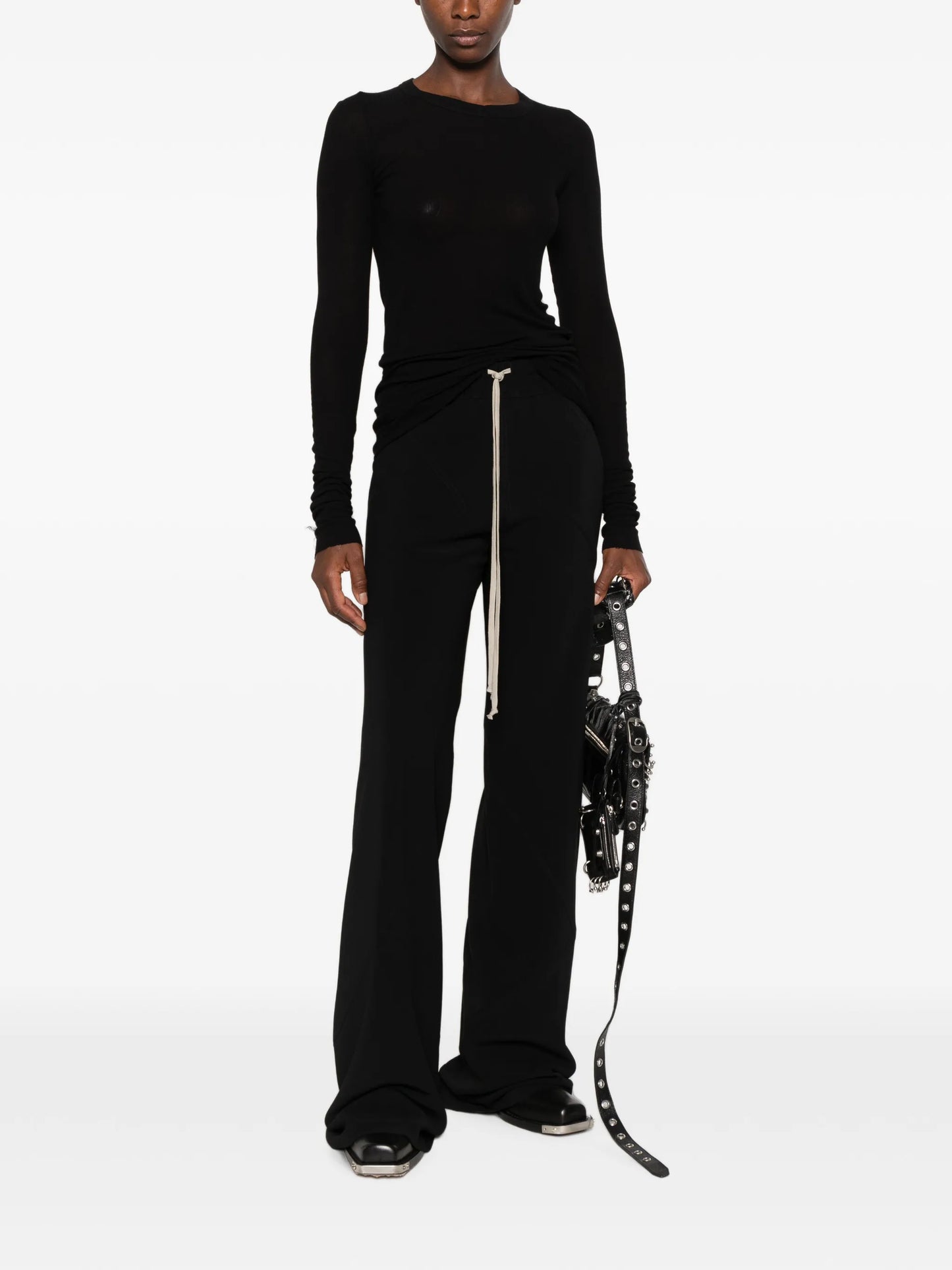 ribbed-knit long-sleeve T-shirt