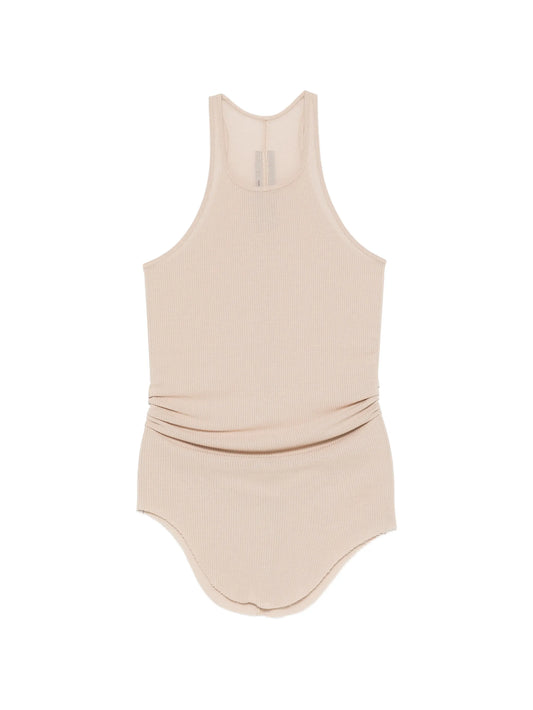 ribbed curved-hem top