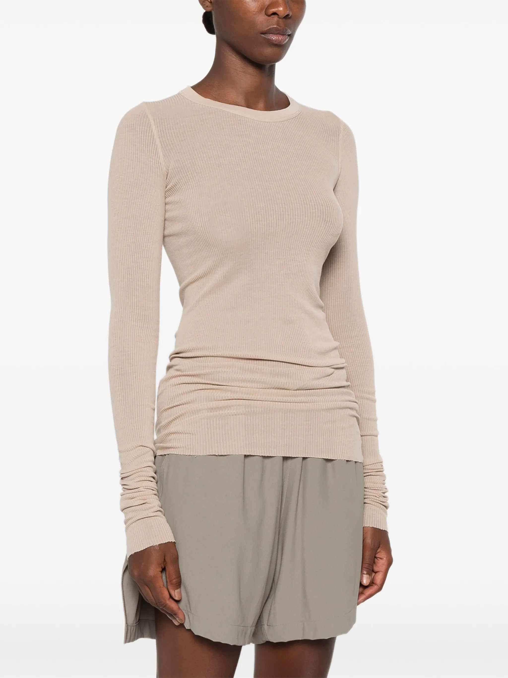 ribbed-knit long-sleeve T-shirt