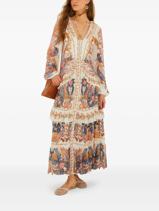 tiered ruffled maxi dress