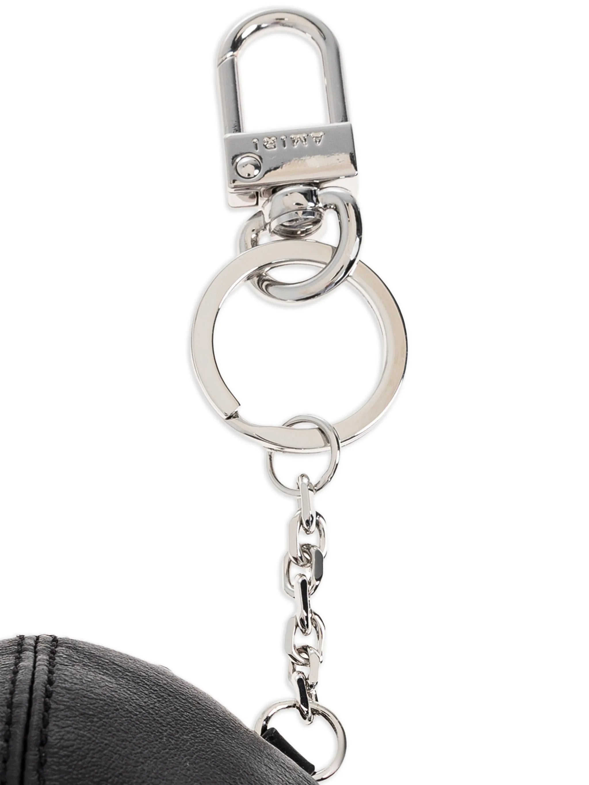 cap-shaped leather keyring