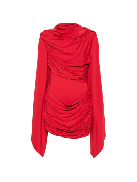 Perisa draped-detail mini dress