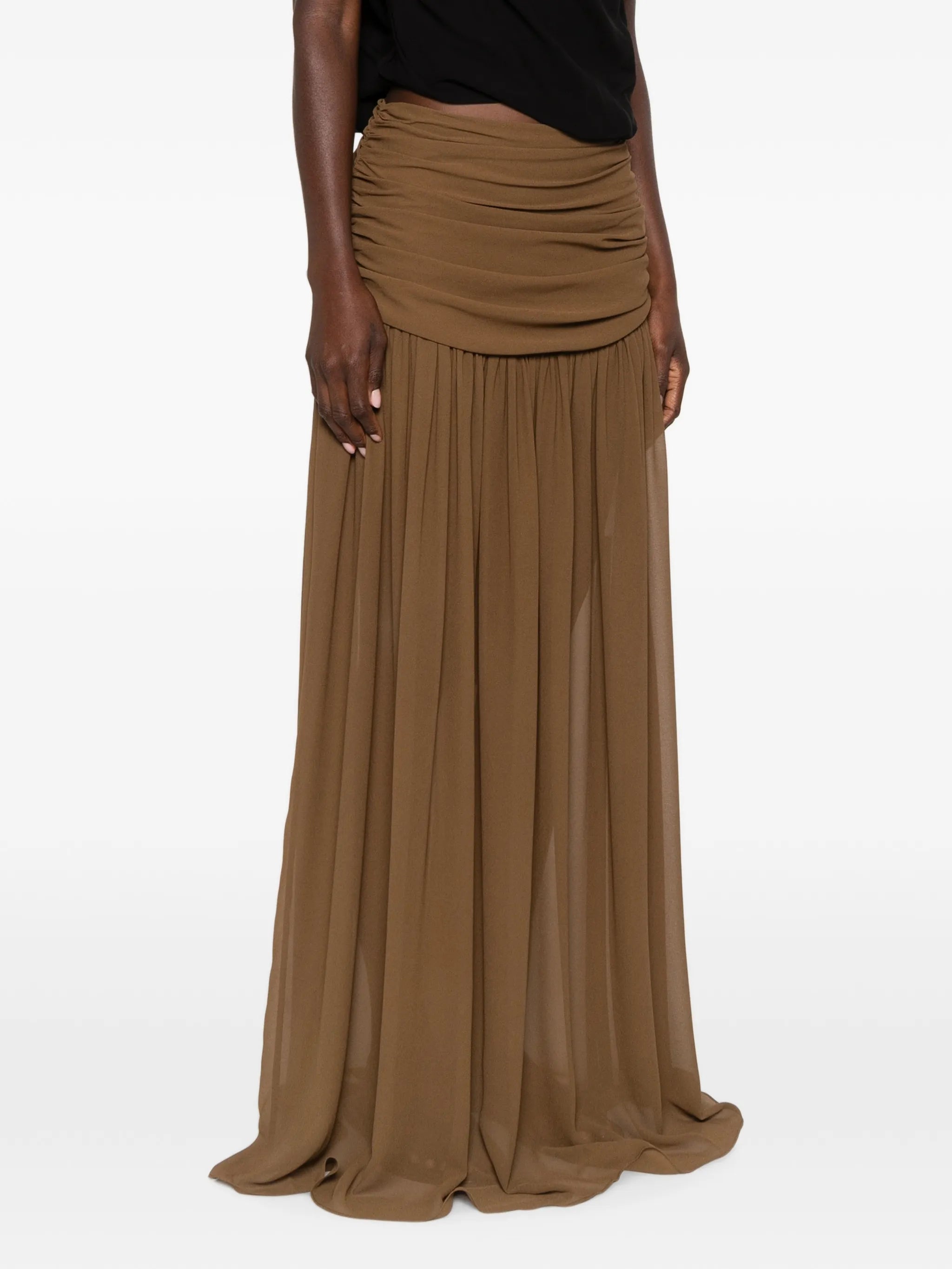Agapito ruched maxi skirt