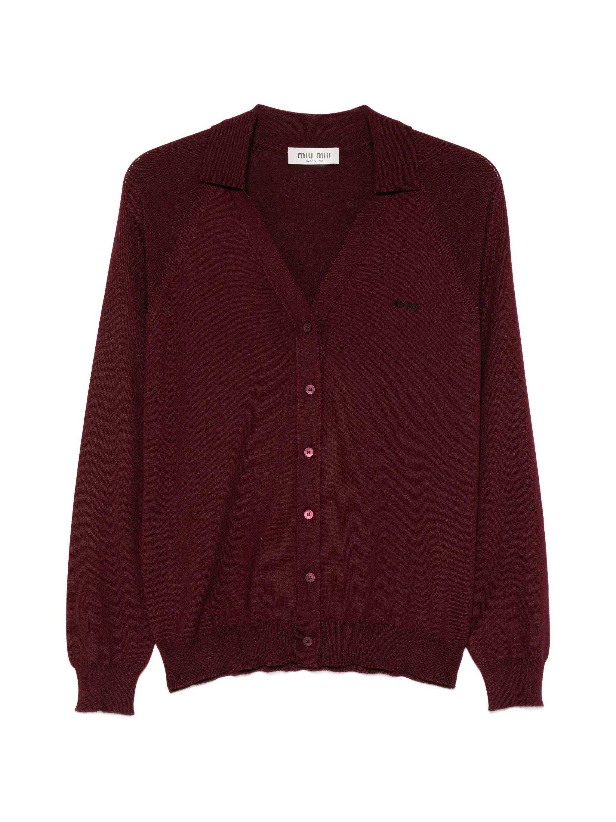 logo-embroidered cardigan
