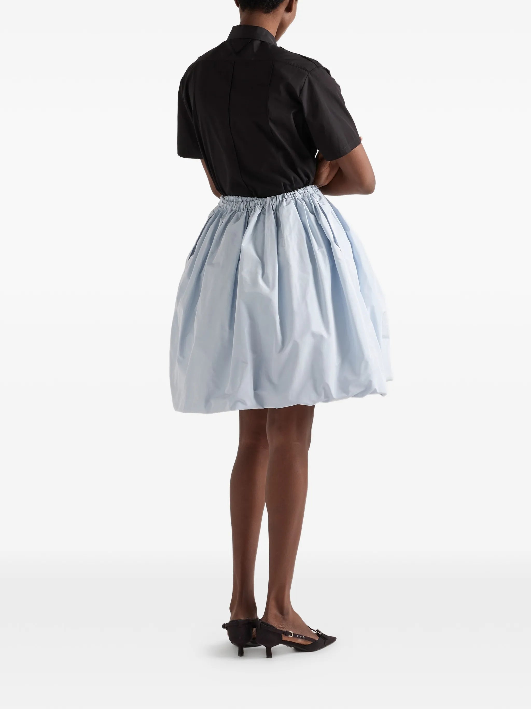 elastic-waist mini skirt