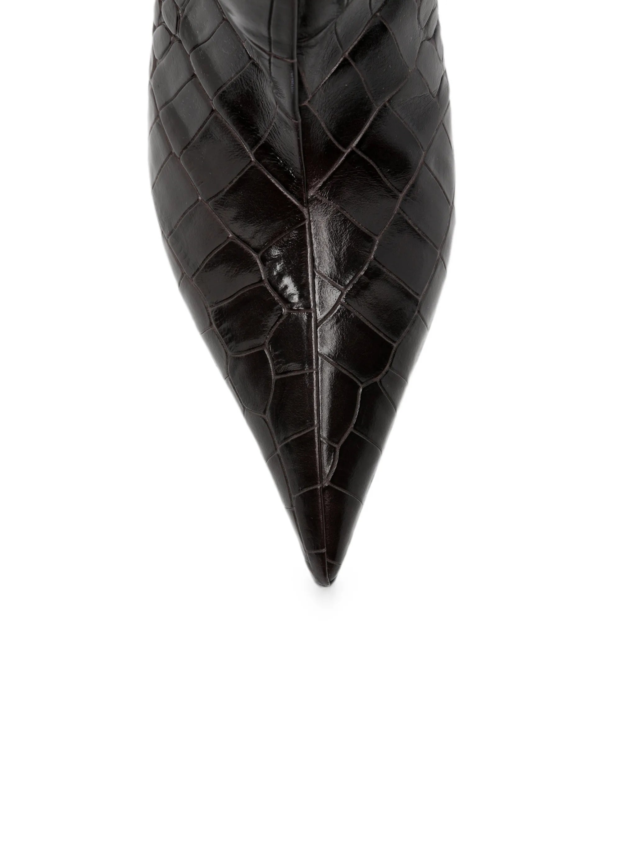 Lea croc-effect leather knee-high boots