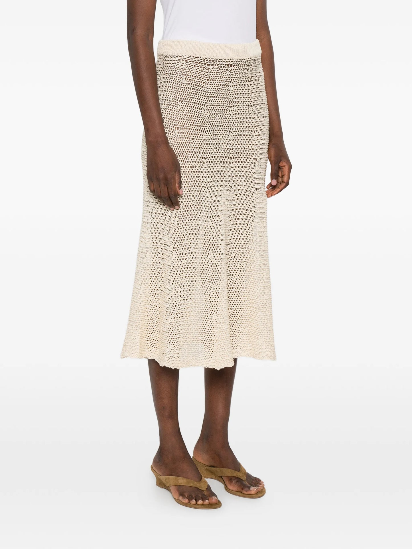 Inaya crochet-knit midi skirt