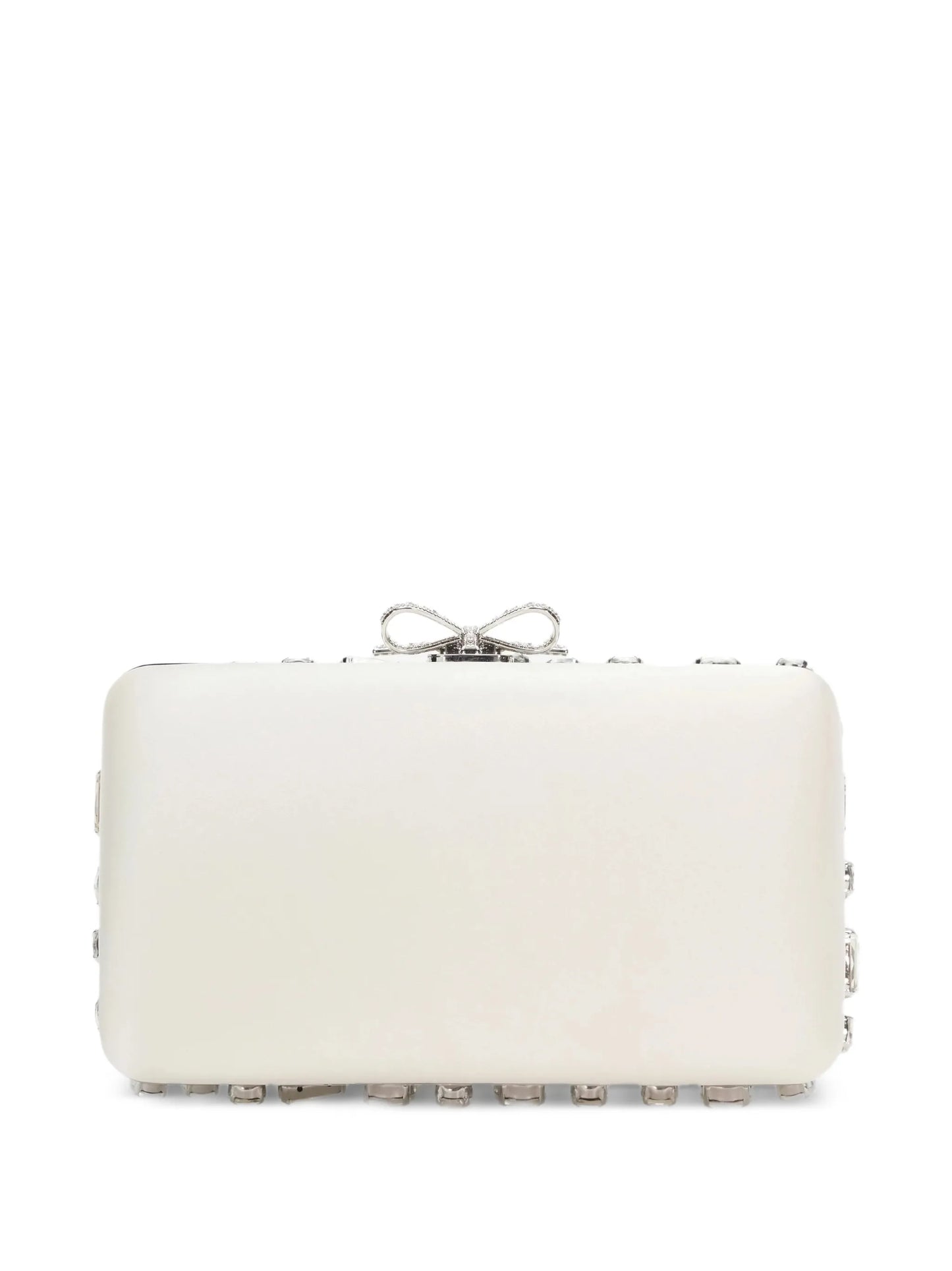 satin crystal-embellished clutch bag
