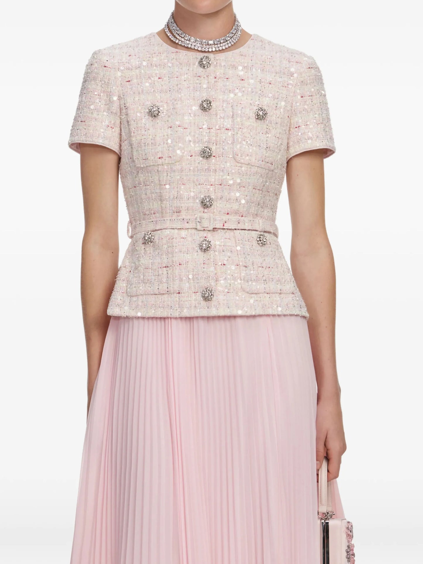 sequin belted mini dress