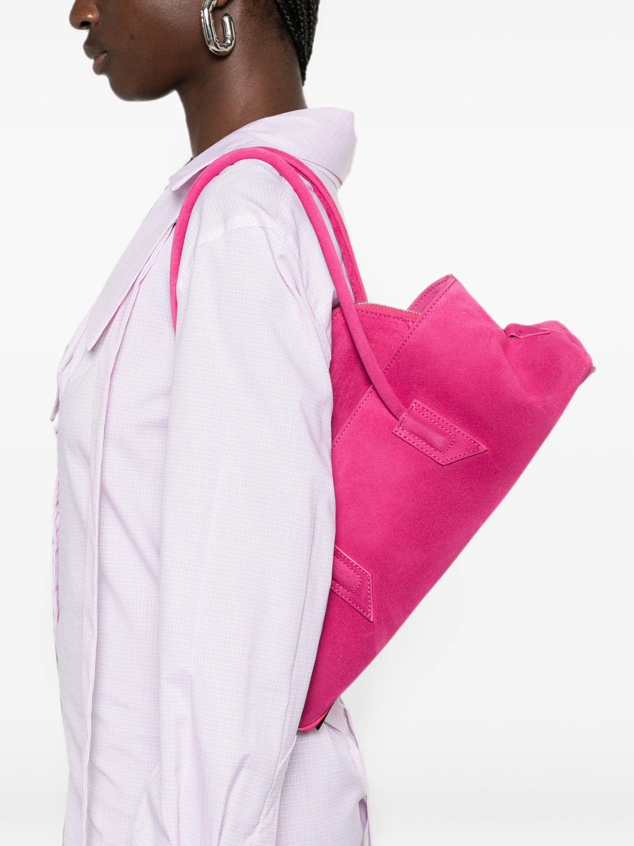 small La Passeggiata brushed suede shoulder bag