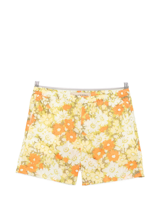 floral-print swimming shorts