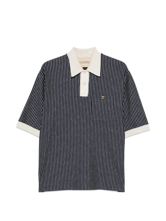 VLogo Signature striped-pattern polo shirt