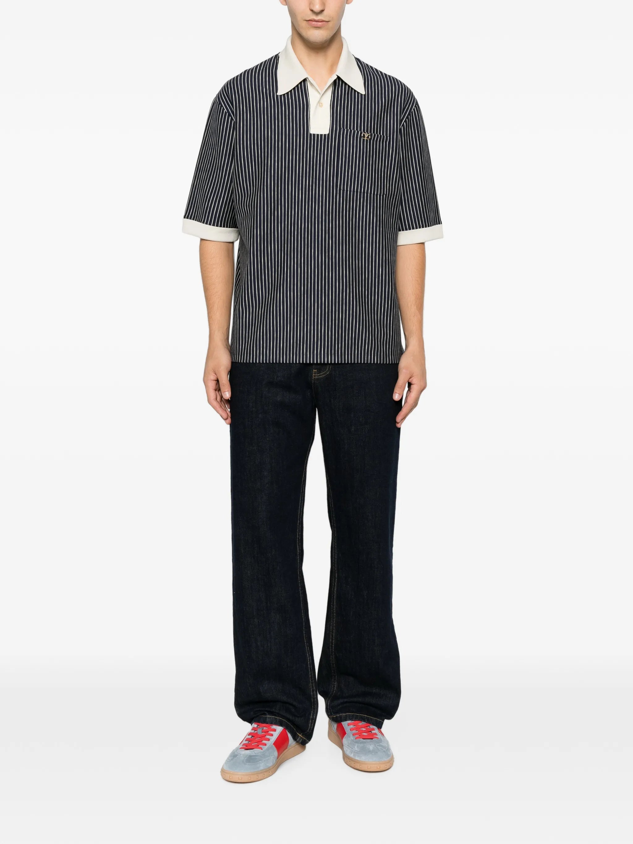 VLogo Signature striped-pattern polo shirt