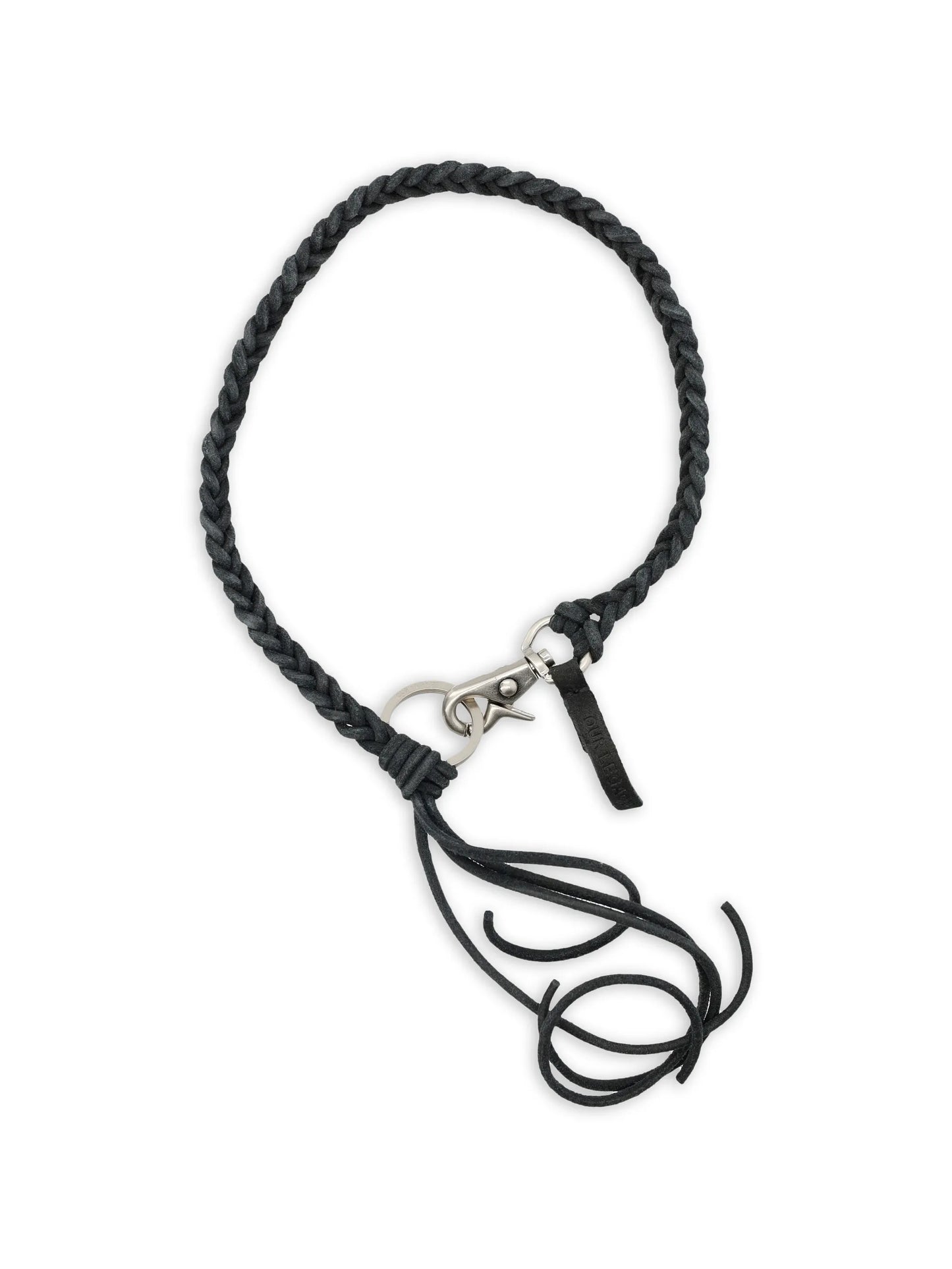 braided leather key chain