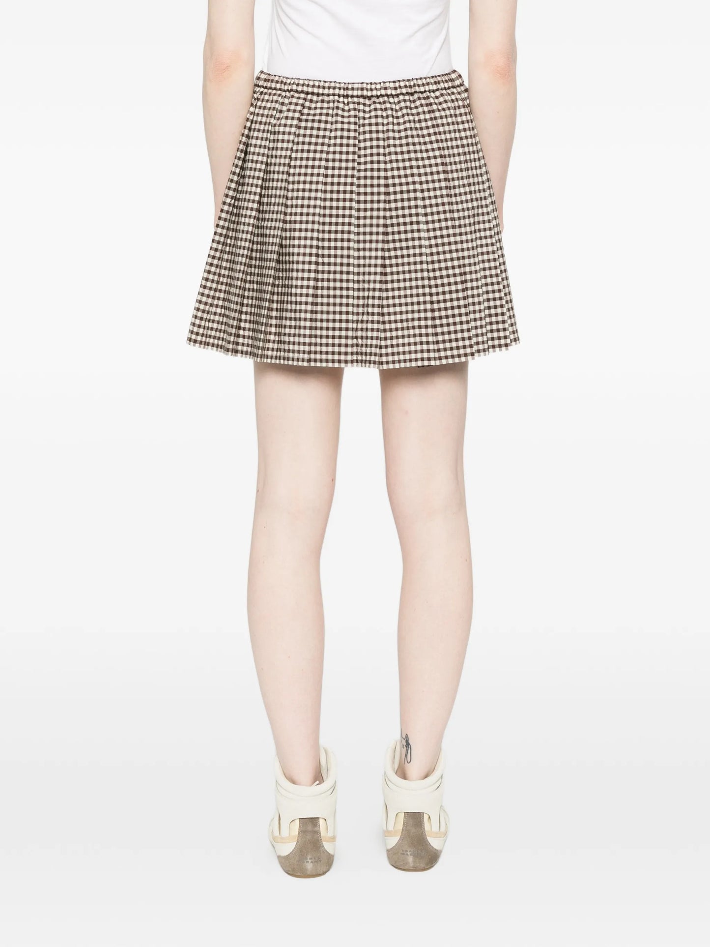 checked pleated mini skirt