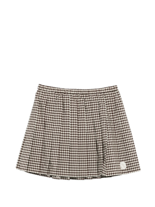 checked pleated mini skirt
